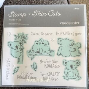 Close to My Heart Koala Stamp + Thin Cuts Set - Mint Accents